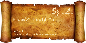 Szabó Lucián névjegykártya