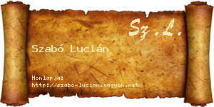Szabó Lucián névjegykártya